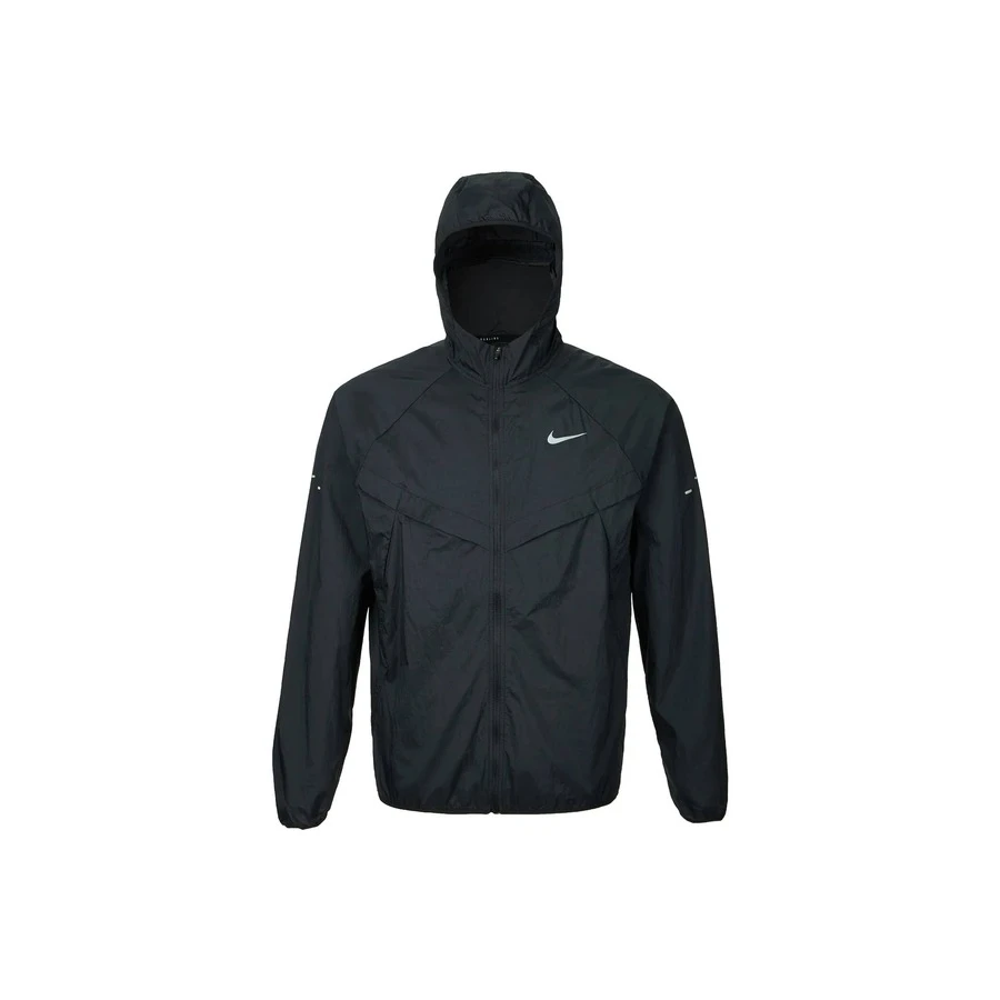 Nike Solid Color Hooded Long-Sleeve Jacket, Men's, Black - Black - View 1
