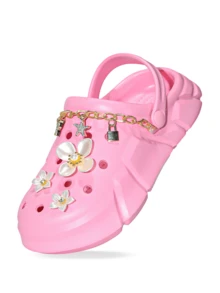 HOEASE Girls' Breathable Hollow Flower Garden Shoes, Comfortable Lightweight Sandals, Spring/Summer - Pink - View 3