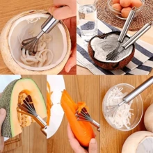 1pc Multifunctional Stainless Steel Kitchen Tool, Combination Of Coconut Shredder And Fish Scaler, Durable And Reliable Kitchen Utensil, Easy To Operate, Space-Saving Design, Ideal Kitchen Accessory, Household Essential, Kitchen Decor, Kitchen Supplies - Multicolor - View 6