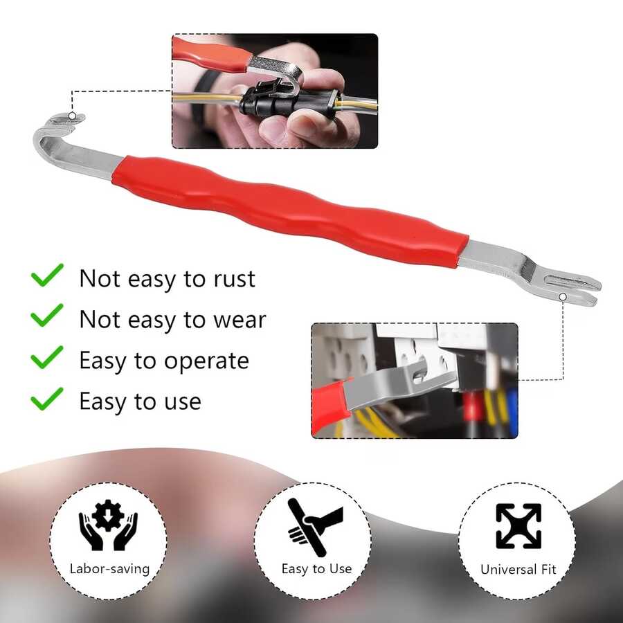 通用汽车电气连接器分离器，端子释放拆卸工具，双端线束断开工具，适用于大多数轿车和卡车 - 多色 - 查看 1