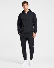 Nike Solid Color Hooded Long-Sleeve Jacket, Men's, Black - Black - View 6