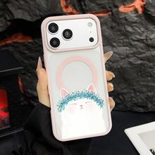 マグネット式黄ばみ防止 | 高級感あふれる2in1アクリルマグネット式スマホケース！スタイリッシュで手触りも良く、実用的な保護機能とマグネット式・耐衝撃設計を融合させた、高級感あふれるケースです。 猫花輪白い猫青い花輪ケース  11  17e 手机壳  17e 手机壳 家族、恋人、友人、そして子供たちへのプレゼントに最適です。  17 Pro/Apple  Air/13 Pro Max/15 Pro/15/12 Pro/15 Plus/ 13 pro/14 Pro Max/14/16e/17 Pro Max/14 Pro/12/17e/16/15 Pro Max/17/16 Pro Max/16 Plus/12 Pro Max/11 Pro Max/16 Pro/11 Pro/13/14 Plus - ピンク - チェックする 20