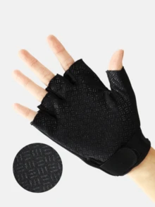 1 Pair Black Tactical Fighting Gloves, Silicone Anti-Slip Design, Suitable For Sports, Fitness Training, Fighting Training, Exposed Finger Sports Gloves Suitable For Outdoor Cycling, Fishing, Climbing And Other Sports, Half Finger Sports Gloves - Multicolor - View 4
