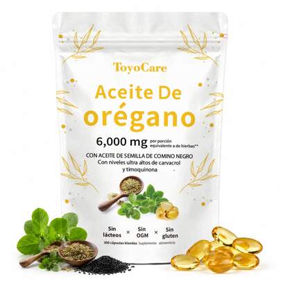  ToyoCare Aceite de Oregano Softgels, 300 Count | 2-In-1 Formula With Black Cumin Oil and Potent Carvacrol, Probióticos Vaginales Femeninos | Plant-Based, Non-GMO | Refuerzo Inmunológico, Efecto Antioxidante, Apoyo Cardiovascular, Apoyo a las defensas naturales del organismo, Apoyo a la digestión natural y al tránsito intestinal | Contribución al bienestar cardiovascular y salud de la piel