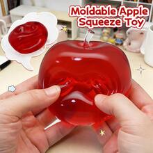 1pc Transparent Red Apple Squeeze Toy, Soft Jelly-Like Stress Relief Ball, Cute Fruit Shaped Anxiety Relief Toy, Suitable For Adults And Children, Great For Summer Holiday Entertainment - Multicolor - View 1