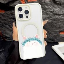 マグネット式黄ばみ防止 | 高級感あふれる2in1アクリルマグネット式スマホケース！スタイリッシュで手触りも良く、実用的な保護機能とマグネット式・耐衝撃設計を融合させた、高級感あふれるケースです。 猫花輪白い猫青い花輪ケース  11  17e 手机壳  17e 手机壳 家族、恋人、友人、そして子供たちへのプレゼントに最適です。  17 Pro/Apple  Air/13 Pro Max/15 Pro/15/12 Pro/15 Plus/ 13 pro/14 Pro Max/14/16e/17 Pro Max/14 Pro/12/17e/16/15 Pro Max/17/16 Pro Max/16 Plus/12 Pro Max/11 Pro Max/16 Pro/11 Pro/13/14 Plus - ホワイト - チェックする 19