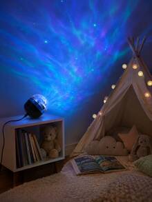 [Northern Lights Projection Lamp] Colorful Wall & Ceiling Ambiance Light, Desktop Decor Lamp, Suitable For Bedside, Dorm, Room Decor, Party - Multicolor - View 9