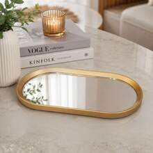 Luxury Decorative Mirrored Tray For Bathroom, Powder Room, Makeup Holder, Multipurpose - 裝飾托盤 - 查看 1