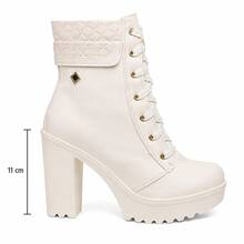 Women Fashion Boots - Beige - View 2