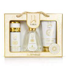 Lattafa BURPHISE YARA MOI 3-PIECE WOMEN'S PERFUME GIFT SET - EAU DE PARFUM 50ML + LOTION 88ML + SOAP 88G - LUXURIOUS FEMININE PERFUME - 花卉印花 - 查看 2