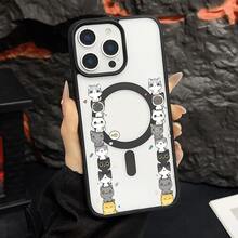 マグネット式黄ばみ防止 | 高級感あふれる2in1アクリルマグネット式スマホケース！スタイリッシュで手触りも良く、実用的な保護機能とマグネット式・耐衝撃設計を融合させた、高級感あふれるケースです。 猫可愛い積み木魚ペタンコケース  11  17e 手机壳  17e 手机壳 家族、恋人、友人、そして子供たちへのプレゼントに最適です。  16e/16 Plus/16 Pro/11 Pro Max/17/12 Pro/14 Pro/16/15 Pro Max/Apple  Air/17 Pro/17e/16 Pro Max/ 13 pro/12 Pro Max/14 Plus/15/13/15 Pro/15 Plus/17 Pro Max/14 Pro Max/14/12/11 Pro/13 Pro Max - ブラック - チェックする 18