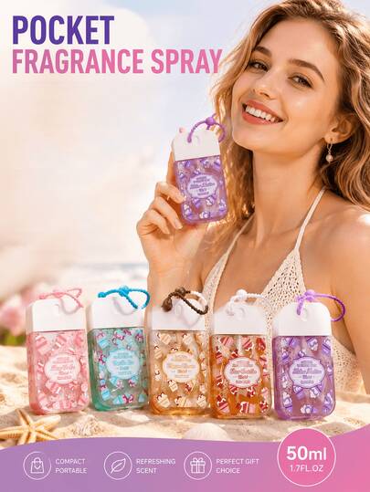 5pcs/1pc 50ml Limited Edition Fragrance Mist, Essential For Holidays. Long-Lasting Scent, Deodorizing & Air Purifying, High-Quality Portable & Easy To Use, Suitable For Bedroom, Dates, Closet, Bathroom, Travel And Gatherings, Great Gift For Valentine's Day, Mother's Day, Wedding, Graduation, Christmas And More
