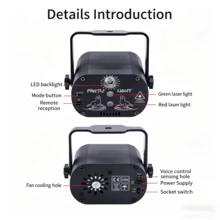 Đèn disco DJ chiếu mini điều khiển bằng âm thanh kèm điều khiển từ xa RGB, phù hợp cho quán bar, KTV, sinh nhật, đám cưới, tiệc tùng, tỏ tình, kỷ niệm, ca hát và nhảy múa, cũng có thể làm quà tặng - Đèn DJ Disco - Xem 10