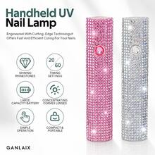 GANLAIX UV Nail Lamp With Diamond, Handheld Quick-Drying Nail Polish Dryer, 2 Timing Settings, 180mAh Rechargeable Portable Manicure Tool - Multicolor - View 3