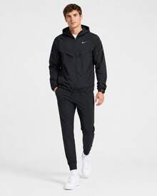 Nike Solid Color Hooded Long-Sleeve Jacket, Men's, Black - Black - View 5