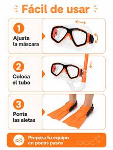 Elegante conjunto de snorkel con visión de alta definición para exploración submarina. Kit de máscara, snorkel y aletas para principiantes. Equipo de snorkel profesional a prueba de fugas para nadadores. Combo de máscara, snorkel y aletas con sello de silicona. Máscara de snorkel perfecta para vacaciones en la playa, snorkel, natación y surf. Conjuntos de snorkel, aletas de natación y juguetes acuáticos. - Amarillo - Ver 4