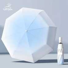 5 Colores Paraguas Totalmente Automático de 12 Varillas con Degradado, Apertura/Cierre Automático, Protección Solar y de Lluvia, Portátil y Ligero, Impermeable y a Prueba de Viento, Diseño de Degradado de Moda, Adecuado para Senderismo y Mochilero - A - Ver 13