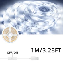 3-100英尺一键按钮式5V USB白色LED灯条，粘贴式安装，可裁剪，适用于橱柜下方，可用于厨房、卧室、墙面装饰、书房、阅读区、画廊、商店和家居装饰 - 白光 - 查看 15