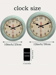 1 Pc 10 Inch/12 Inch Wall Clock Wooden Silent Wall Clock, No Ticking, Silent Modern, Battery Powered Wall Clock, Retro Clock Suitable For Living Room, Kitchen, Bedroom Decoration. - Multicolor - View 7