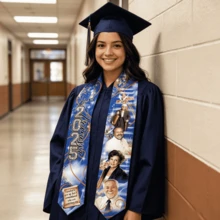 In Loving Memory Personalized Graduation Sashes And S, Custom Photo Memorial , Class Of 2026 Tribute Sash For Late Loved One Sympathy, Grad Gift For Son Daughter High School College Graduation - Blue - View 6