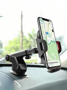 Multifunctional Suction Cup Car Phone Holder, Telescopic Navigation Mount, Shockproof & Anti-Slip, Ultra-Stable, Easy Installation & Portable, Suitable For Car And Desktop, Compatible With All Phone Models, Multiple Styles Available, Essential Gift For Driving Enthusiasts, Car Accessories, Smartphone Holder - Black B - View 7