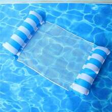 1 pieza Hamaca inflable con malla, respaldo plegable de doble uso, balsa flotante, silla de descanso flotante para entretenimiento acuático, cama flotante, sofá, flotador inflable para piscina, esencial de playa, flotador de piscina - A - Ver 18