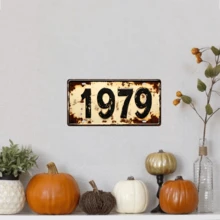 1 pieza Señal decorativa plana 2D, Vintage 1979 (29,97 cm X 14,99 cm), Adecuado para la cueva de hombres, bar, garaje, cafetería, sala de estar, jardín, decoración de metal vintage. Cumpleaños, estilo de granja, con agujeros previamente perforados, decoración navideña, verano, otoño, solo para uso decorativo, plano 2D - A - Ver 4