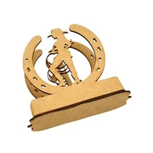 12 MDF Napkin Holders With Charro Design – Cowboy And Rustic Style (Dozen) - Coffee Brown - View 2