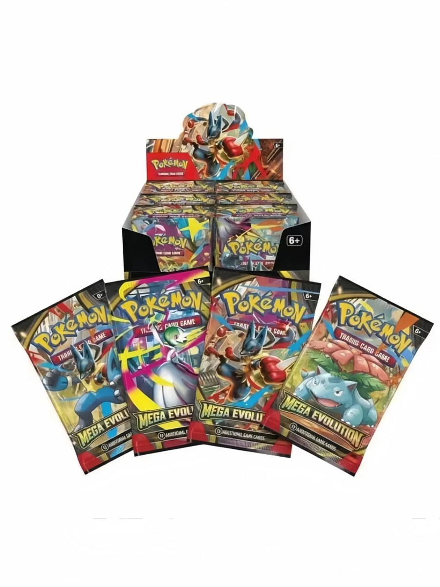 12 Gói / 120 Thẻ, Thẻ Pokemon TCG Phiên bản tiếng Anh chính thức ME01 Super Evolution Booster Pack & Elite Trainer Box - Nhiều màu - Xem 1