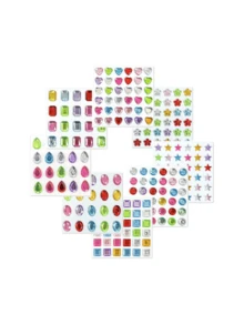 11 piezas de pegatinas de diamante de imitación autoadhesivas, en formas y tamaños surtidos, adecuadas para manualidades, decoraciones brillantes, maquillaje, artesanías y decoraciones, aplicables para manualidades, arte corporal, arte de uñas, eventos de maquillaje, etc. - Multicolor - Ver 8