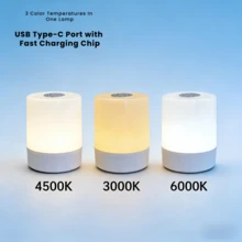 可充电触控夜灯，3 色温无级调光，USB Type-C 快速充电，无频闪护眼床头灯，适用于婴儿房、卧室、露营和睡眠环境 - yd-008rated - 查看 7