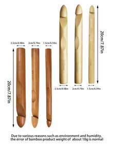 1 chiếc kim móc hình trụ lớn / Kim móc len dày kiểu Iceland / Kim móc len siêu dày / Kim móc carbon / Kim móc tre trắng 15mm-20mm-25mm - Móc len đính hạt lớn - Xem 6