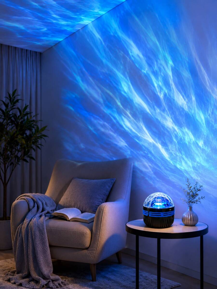 1pc LED Ambiance Light, Colorful Flowing Northern Lights Projector Lamp, USB Powered Compact Design, Suitable For Dorm, Bedside, Living Room, Holiday Decor