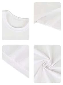 Conjunto de dos piezas, playera y short, playera estampada con diseño, short corto de rayas, adecuado para vacaciones en la playa, verano, vacaciones, viaje, para temporada de calor - 2 Playera Blanca Flores con Short Rayas Azul Marino con Blanco - Ver 6