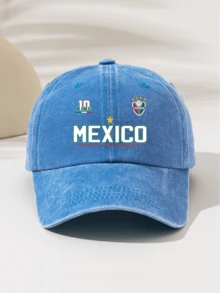 1pc Fashionable Minimalist Washed Baseball Cap With "MEXICO 10 KING" Print, Suitable Gift For Family And Friends, High-Quality Decoration For All Seasons, Unisex Essential Fashion Item, Ideal For Outdoor Sports, Lightweight And Portable - Washed Baseball Cap - View 13