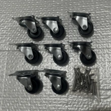 8-Pack 1-Inch Small Swivel Caster Wheels, Polished Metal & Plastic, Rubber Base, Rotating For Smooth Movement, Durable For Commercial & Home Use - Universal - View 7