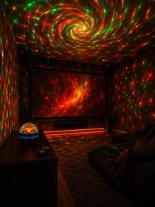 1pc [Galaxy Projector Lamp] Multi-Color Wall & Ceiling Projection Lamp, Tabletop Design, Suitable For Bedside, Dorm, Home Theater, Party - Multicolor - View 11
