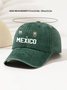 1pc Fashionable Minimalist Washed Baseball Cap With "MEXICO 10 KING" Print, Suitable Gift For Family And Friends, High-Quality Decoration For All Seasons, Unisex Essential Fashion Item, Ideal For Outdoor Sports, Lightweight And Portable - Washed Baseball Cap - View 5