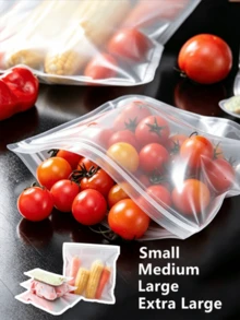 Multi-Size 4-10pcs Silicone Leak-Proof Reusable Food Storage Bags, Food Storage, Travel Essentials & Holiday Essentials, Refrigerator Freezer Camping Picnic Kitchen Supplies - Multicolor - View 1