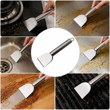 1pc/2pcs/3pcs Multi-Purpose Stainless Steel Cleaning Scraper - Durable Kitchen Tool For Efficient Cooktop And Pan Cleaning, Ideal For Home, Bathroom, And Car Use, Kitchen Cleaning Supplies - Multicolor - View 5