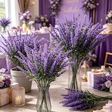 3pcs Artificial Lavender Flowers, UV-Resistant Design No Watering Needed, Suitable For Indoor Living Room Planter Filler, Outdoor Porch Hanging Basket, Window Sill Decor, Entryway Tabletop Vase Insert, Realistic Lavender Home Greenery Decor - Purple - View 7