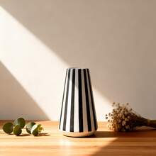 1 pieza Botella de aromaterapia de resina con aloe vera, 3 colores verde menta/rosa suave/negro clásico, decoración de fragancia con rayas modernas, accesorio de fragancia para el hogar minimalista, adecuado para difusor de aceites esenciales en la sala de estar y la oficina - Unitalla - Ver 10