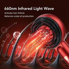 Electric Scalp Massage Comb, Upgraded 2-In-1 Electric Hair Comb And Scalp Massager, With 3 Adjustable Intensity Modes, Suitable For Combing Hair, Applying Oil And Scalp Care, Helping To Relax The Head And Beauty Care, Professional Hair Care Tool - Multicolor - View 7