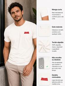 Basic Summer T-Shirt, Loose, No Christmas, Valentine's Day, Basic - Trắng ngà - Xem 5