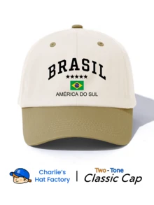 Mũ lưỡi trai hai màu in hình quốc kỳ Brazil - Mỹ - Mũ 6 múi mềm mại, thích hợp cho hoạt động ngoài trời và du lịch, dành cho nam và nữ. - Mũ lưỡi trai hai màu - Xem 7