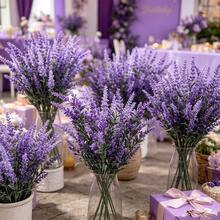3pcs Artificial Lavender Flowers, UV-Resistant Design No Watering Needed, Suitable For Indoor Living Room Planter Filler, Outdoor Porch Hanging Basket, Window Sill Decor, Entryway Tabletop Vase Insert, Realistic Lavender Home Greenery Decor - Purple - View 9
