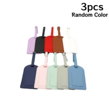 2/3/4/5/6/8Pcs Thickened Wear-Resistant PU Leather Luggage Name Tag With Metal Buckle Reinforced Adjustable Strap Travel Luggage Tag Essential For Business Trips And Checked Baggage, Can Write Information, Boarding Pass, Multiple Colors Available, Random Color - View 18