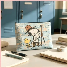 SNOOPY 1個花生史努比卡通拉鍊收納袋，多功能文具與化妝品收納包，適用於旅行、學校和日常通勤，適合青少年女孩的絕佳禮物 - 彩色 - 查看 5
