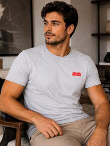 Basic Summer T-Shirt, Loose, No Christmas, Valentine's Day, Basic - Màu Xám nhạt - Xem 6