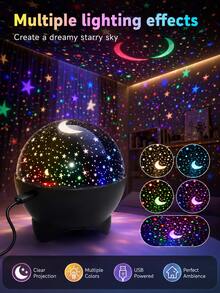 1pc USB Plug In Starfield Night Light, Colorful Moon Lamp For Home Theater Corner, Bedroom And Apartment Space - Multi-color light - View 12